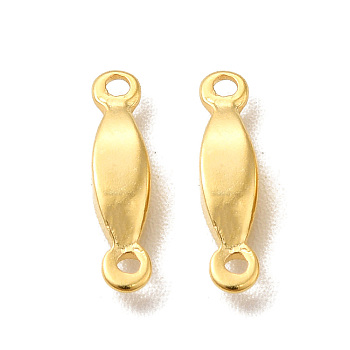 Brass Connector Charms, Cadmium Free & Lead Free, Horse Eye Links, Real 24K Gold Plated, 10.5x2.5x2.5mm, Hole: 1mm