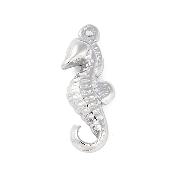 Non-Tarnish 304 Stainless Steel Pendants, Sea Horse Charms, Stainless Steel Color, 20.5x7.5x3.5mm, Hole: 1.2mm