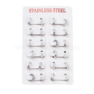 304 Stainless Steel Huggie Hoop Earrings(X-EJEW-O087-14P)-3