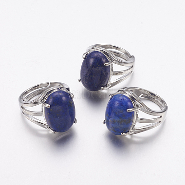 Natural Lapis Lazuli Wide Band Finger Rings(RJEW-K224-A15)-3