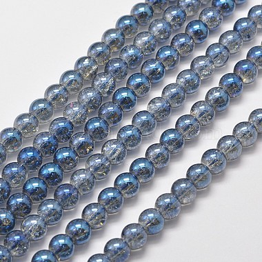 8mm SteelBlue Round Glass Beads