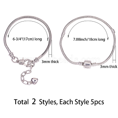 Brass European Style Bracelets Jewelry Making(KK-SC0001-12P)-2