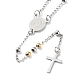 202 Stainless Steel Rosary Bead Necklaces(NJEW-D060-01D-GP)-2