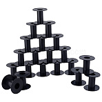 20Pcs Plastic Empty Spools for Wire, Thread Bobbins, Black, Bobbin: 28x58mm, Backplane: 64x2.5mm, Hole: 25.5mm(KY-PH0002-09)