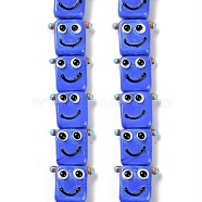 Handmade Lampwork Beads Strands, Robot, Royal Blue, 16x19.5x9.5mm, Hole: 1.8mm, about 30pcs/strand, 18.90''(48cm)(LAMP-Q036-07A)