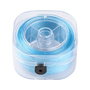 Round Elastic Crystal String, Elastic Beading Thread, for Stretch Bracelet Making, Light Blue, 0.8mm, about 98.43 Yards(90m)/Box(EW-YW0001-07K)