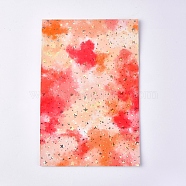 PU Leather Fabric Sheet, Self-adhesive Fabric, Rectangle, Star Pattern, Orange Red, 30x20x0.1cm(DIY-WH0162-12E)
