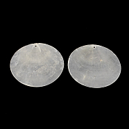 Flat Round Capiz Shell Big Pendants, WhiteSmoke, 60x1mm, Hole: 2mm(SSHEL-R035-13)