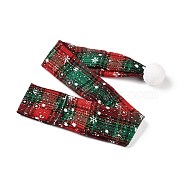 Cloth Pet's Christmas Scarves, Xmas Kitten Puppy Tartan Pattern Collar Bibs, with Polyester Findings, Green, 490x50x4mm(AJEW-D051-04A)