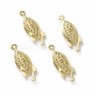 Brass Filigree Box Clasps, Long-Lasting Plated, Horse Eye, Real 24K Gold Plated, 22x7x3.5mm, Hole: 1.2mm(KK-L205-07G)