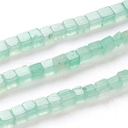 Natural Green Aventurine Beads Strands, Cube, 4x4x4mm, Hole: 0.7mm, about 93pcs/Strand, 15.75 inch(40cm)(G-F631-K04)