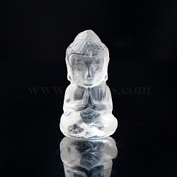 Natural Quartz Crystal Sculpture Display Decorations, for Home Office Desk, Buddha, 14~15x27~28mm(G-PW0004-63A)