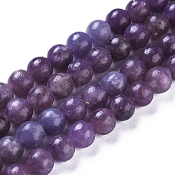 Natural Lepidolite/Purple Mica Stone Beads Strands, Round, 6~7mm, Hole: 1mm, about 59pcs/strand, 15.12 inch(38.4cm)(G-D0020-15-6mm)