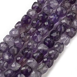 Natural Amethyst Beads Strands, Faceted, Cube, 4.5x4.5x4.5mm, Hole: 0.9mm, about 86pcs/strand, 15.31''(38.9cm)(G-G140-C04-03)