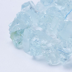 Synthetic Aquamarine Bead Strands, Nuggets, Light Cyan, 9~20x8~16x5~11mm, Hole: 0.5mm, about 53pcs/strand, 16 inch(G-P254-A01)