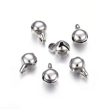 304 Stainless Steel Bell Charms, Stainless Steel Color, 9x5.5x6mm, Hole: 1.8mm