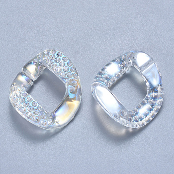 Transparent Acrylic Linking Rings Rhinestone Settings, Quick Link Connectors, AB Color Plated, Twist, Clear AB, Fit for 1.5mm Rhinestone, 29x24.5x7.5mm, Hole: 17x14mm