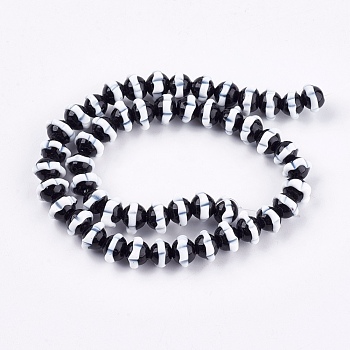 Handmade Bumpy Lampwork Beads Strands, Flower, Black, 10x7~8mm, Hole: 1mm, about 50pcs/strand, 15.1 inch