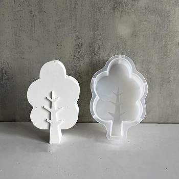 Silicone Molds, Big Tree Decoration, White, 117x68x23mm, Inner Diameter: 102x57mm