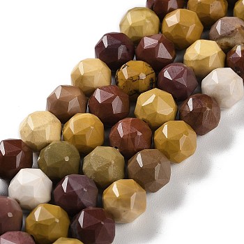 Natural Mookaite Beads Strands, Faceted, Double Hearted & Star Cut Beads, 8.5~10.5x9~10.5mm, Hole: 0.8mm, about 40~42pcs/strand, 15.43~15.94 inch(39.2~40.5cm)