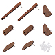 8 Pairs 4 Style Oval & Arch & Half Round Walnut Wood Stud Earring Findings(MAK-CA0001-16)-1