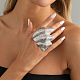 Textured Zinc Alloy Cuff Open Rings(WG16266-01)-3