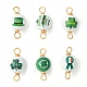 Saint Patrick's Day Printed Wood Connector Charms(PALLOY-JF02233)-1