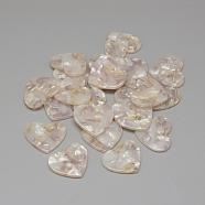 Cellulose Acetate(Resin) Pendants, Heart, Lilac, 15.5x18.5x2.5mm, Hole: 1mm(KY-S142C-A309)