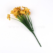 Silk Cloth Violet Artificial Flower, with Plastic Branch, for Wedding Party Home Room Decoration Marriage Accessories, Yellow, 310x140x75mm(DIY-WH0246-79A)