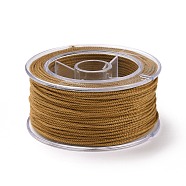 Macrame Cotton Cord, Braided Rope, with Plastic Reel, for Wall Hanging, Crafts, Gift Wrapping, Peru, 1mm, about 30.62 Yards(28m)/Roll(OCOR-H110-01A-18)