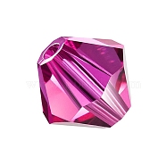 Preciosa&reg Crystal Beads, Czech Crystal, Bicone(451 69 302 Rondelle), 70350 Fuchsia, 3mm, Hole: 0.8mm(X-PRC-BA3-70350)