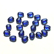 Imitation Austrian Crystal Beads, Grade AAA, Faceted, teardrop, Blue, 10x8x3.5mm, Hole: 0.9~1mm(SWAR-F086-10x8mm-13)