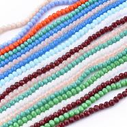 Faceted Rondelle Glass Beads Strands, Mixed Color, 4x3mm, Hole: 1mm, about 127~135pcs/strand, 17.8 inch(GLAA-I033-4mm-M)