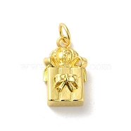 Brass Pendants, with Jump Ring, Real 14K Gold Plated, Box, 16x9.5x4.5mm(KK-D095-01C-G)