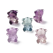 Natural Fluorite Beads, Bear, 15.5~16x12.5~13x10.5~11mm, Hole: 1.2mm(G-P483-03)