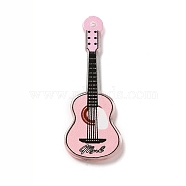 Printed Acrylic Pendants, Guitar, Pink, 52.5x20x3mm, Hole: 2mm(OACR-E034-05A)