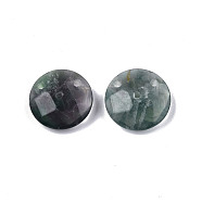 Natural Fluorite Connector Charms, Faceted, Flat Round, 20x6~7mm, Hole: 1.4mm, Half Hole: 1.5mm(G-N326-149B)