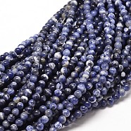 Natural Sodalite Round Bead Strands, 4mm, Hole: 1mm, about 98pcs/strand, 16 inch(X-G-P072-27-4mm)