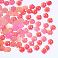 Resin Cabochons, Nail Art Decoration Accessories, Half Round, Red, 6x3mm(MRMJ-T026-01G)