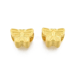 Alloy European Beads, Large Hole Beads, Matte Style, Butterfly, Matte Gold Color, 8.5x12x8mm, Hole: 5mm(FIND-G035-74MG)