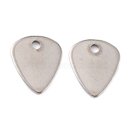 201 Stainless Steel Charms, Teardrop, Stainless Steel Color, 12x10x0.8mm, Hole: 1.6mm(STAS-K217-58)