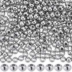 304 Stainless Steel Spacer Beads, Round, Stainless Steel Color, 4x3mm, Hole: 1.5mm, 400pcs(STAS-SC0006-87B)