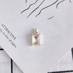 Alloy Rhinestone Pendants, Crystal, Rectangle, 24x13mm(FIND-SZC0010-413)