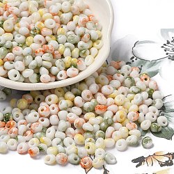 Baking Paint Glass Seed Beads, Round Hole, Teardrop, Colorful, 5~5.5x4~5x3~3.5mm, Hole: 1.2mm, about 2500pcs/pound(SEED-F006-01A-11)