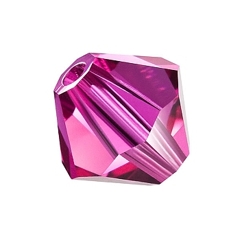 Preciosa&reg Crystal Beads, Czech Crystal, Bicone(451 69 302 Rondelle), 70350 Fuchsia, 3mm, Hole: 0.8mm