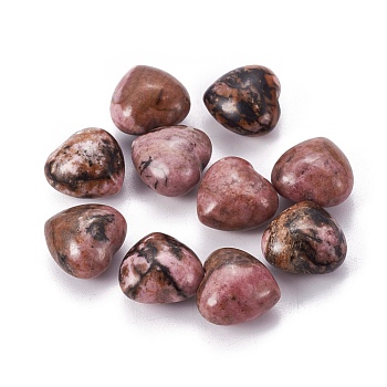 Natural Rhodonite Heart Love Stone, Pocket Palm Stone for Reiki Balancing, 15x15.5x10mm
