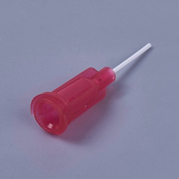 Plastic Fluid Precision Blunt Needle Dispense Tips, Red, 30x7.5mm, Pin: 0.91mm, Inner Diameter: 0.6mm