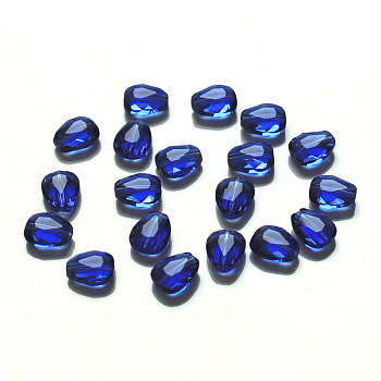 Imitation Austrian Crystal Beads, Grade AAA, Faceted, teardrop, Blue, 10x8x3.5mm, Hole: 0.9~1mm