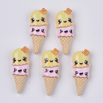 Resin Decoden Cabochons, Ice Cream, Imitation Food, Champagne Yellow, 29x11x6.5mm