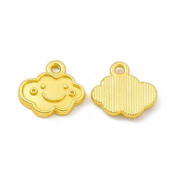 Rack Plating Alloy Charms, Cadmium Free & Lead Free & Nickle Free, Cloud Charms, Matte Gold Color, 12.5x13.5x2mm, Hole: 1.6mm